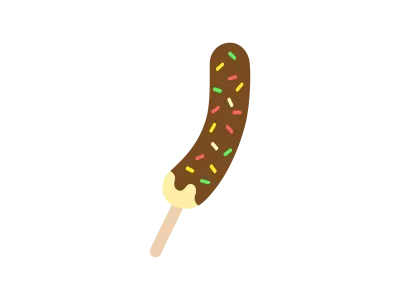 チョコバナナ串のアイコンのイラスト