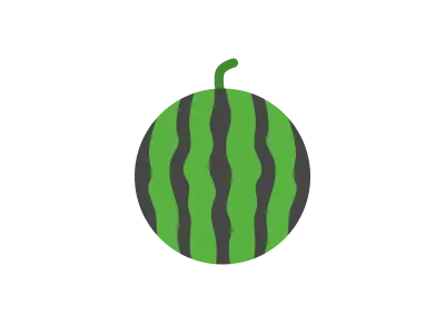 スイカのアイコンのイラスト