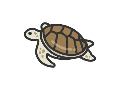 ウミガメのアイコンのイラスト