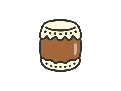 和太鼓のアイコンのイラスト