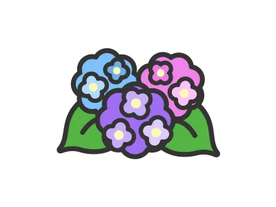 紫陽花の花のアイコンのイラスト