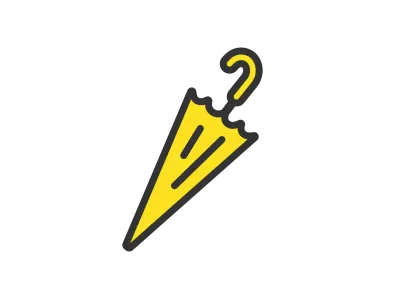 閉じた傘のアイコンのイラスト