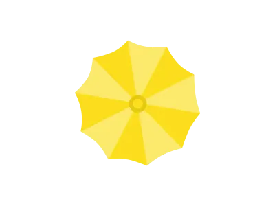 上から見た傘のアイコンのイラスト