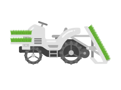 苗を積んだ田植機のイラスト