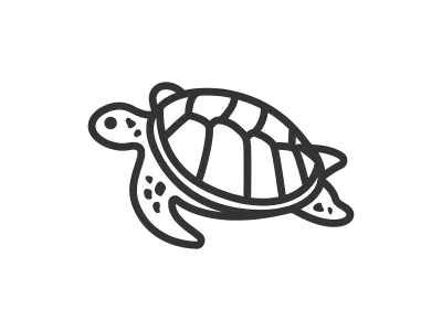 ウミガメのアイコンのイラスト