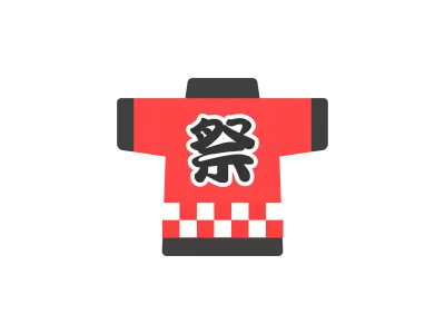 夏祭りの半被のアイコンのイラスト