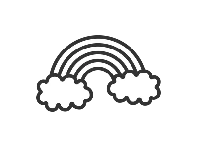 虹のアイコンのイラスト