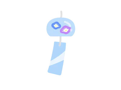 風鈴のアイコンのイラスト