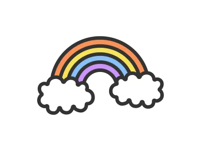 虹のアイコンのイラスト