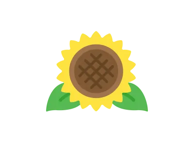 向日葵の花のアイコンのイラスト