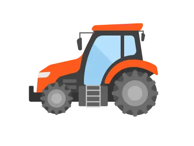 横から見たトラクターのイラスト