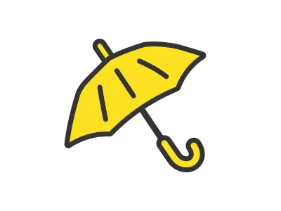 開いた傘のアイコンのイラスト