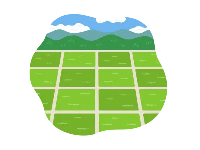 夏の田園風景のイラスト