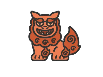 シーサーのアイコンのイラスト