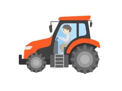 トラクターを操縦する男性のイラスト