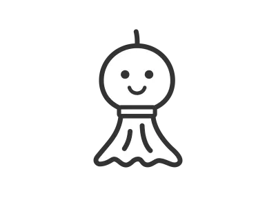 てるてる坊主のアイコンのイラスト