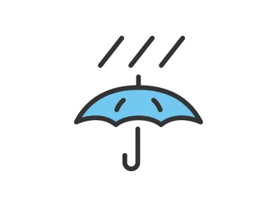 天気予報の雨の日のアイコンのイラスト