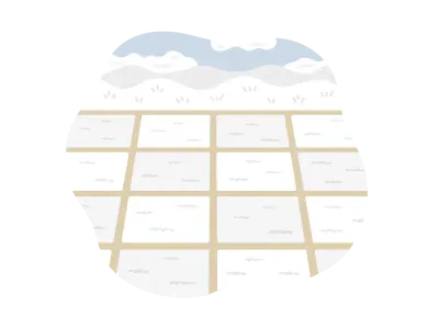 冬の田園風景のイラスト