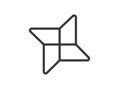 折り紙で作った手裏剣のアイコンのイラスト