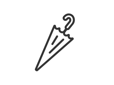 閉じた傘のアイコンのイラスト