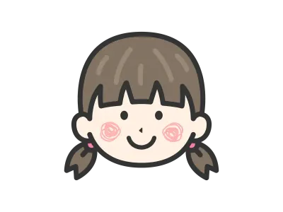 女の子の顔のアイコンのイラスト