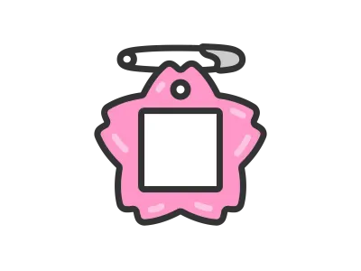 幼稚園の名札のアイコンのイラスト