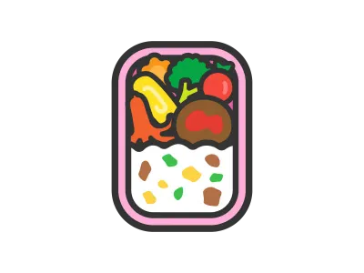 子供用のお弁当のイラスト