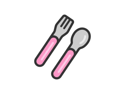 子供用のスプーンのアイコンのイラスト