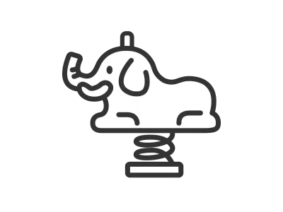 象のスプリング遊具のラスト