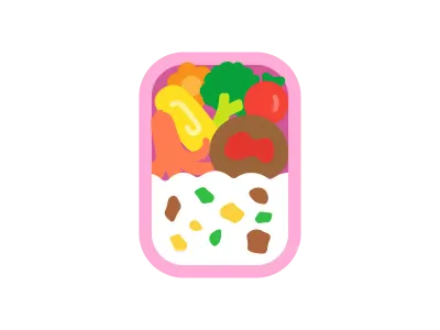 子供用のお弁当のイラスト