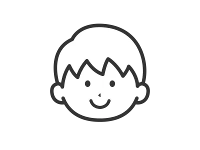 男の子の顔のアイコンのイラスト