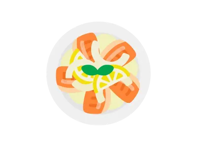 サーモンのマリネのアイコンのイラスト