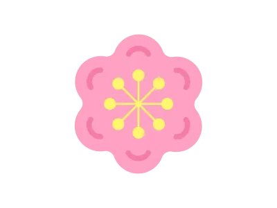 梅の花のアイコンのイラスト