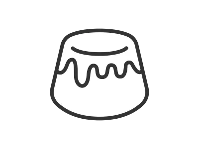 カラメルプリンのアイコンのイラスト