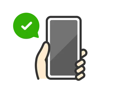 認証に成功したスマートフォンのアイコンのイラスト