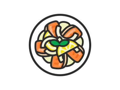 サーモンのマリネのアイコンのイラスト
