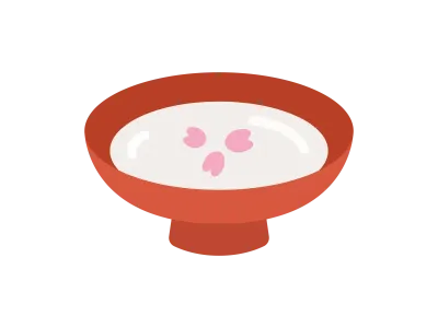 ひな祭りの甘酒のアイコンのイラスト