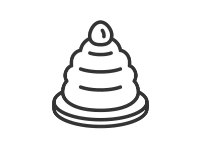 モンブランケーキのアイコンのイラスト