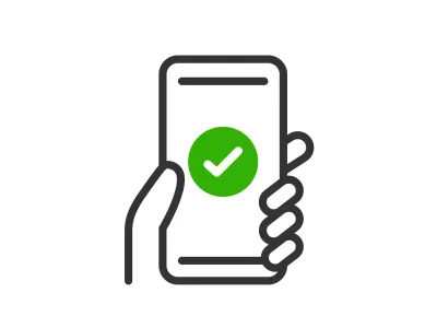 認証に成功したスマートフォンのアイコンのイラスト