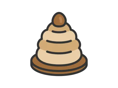 モンブランケーキのアイコンのイラスト