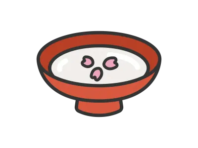 ひな祭りの甘酒のアイコンのイラスト