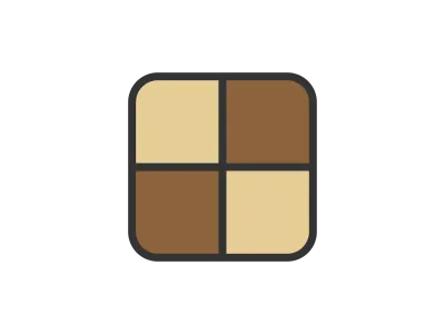 正方形のクッキーのアイコンのイラスト