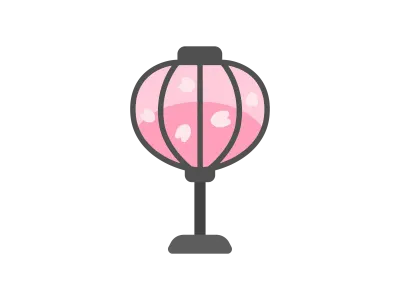 ぼんぼりのアイコンのイラスト