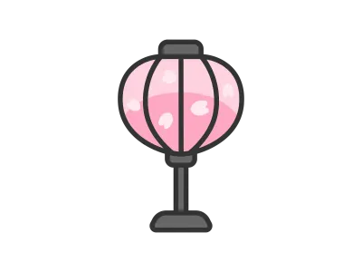 ぼんぼりのアイコンのイラスト