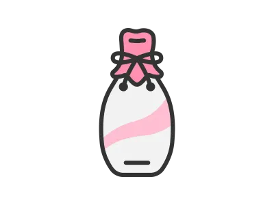 ひな祭りの甘酒の瓶のアイコンのイラスト