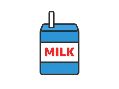 給食のパック牛乳のイラスト