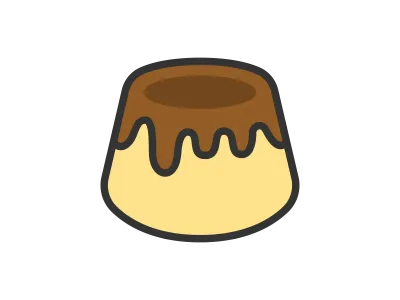 カラメルプリンのアイコンのイラスト