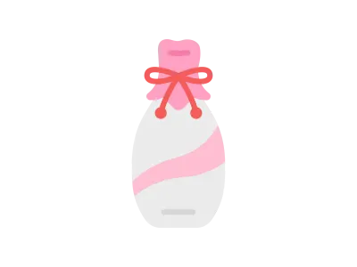 ひな祭りの甘酒の瓶のアイコンのイラスト