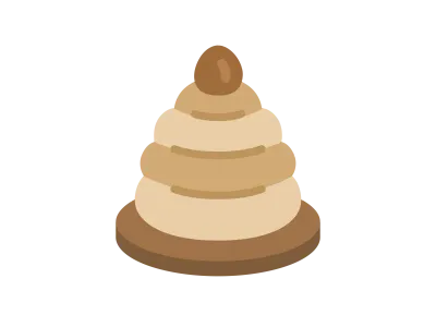 モンブランケーキのアイコンのイラスト