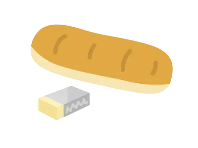 給食のコッペパンのイラスト